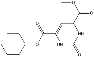 2-Oxo-1,2,3,6-tetrahydropyrimidine-4,6-dicarboxylic acid 4-hexyl 6-methyl ester Structure
