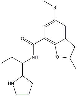 2,3-Dihydro-2-methyl-5-(methylthio)-N-[1-ethyl-2-pyrrolidinylmethyl]benzofuran-7-carboxamide,,结构式