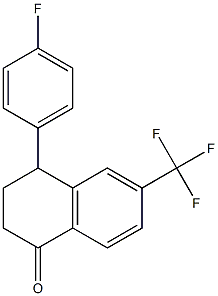 3,4-ジヒドロ-6-トリフルオロメチル-4-(4-フルオロフェニル)ナフタレン-1(2H)-オン 化学構造式