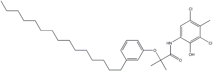 2-[2-(3-Pentadecylphenoxy)-2-methylpropionylamino]-4,6-dichloro-5-methylphenol Structure