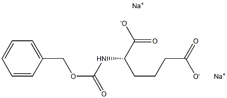 [S,(+)]-2-[[(ベンジルオキシ)カルボニル]アミノ]アジピン酸ジナトリウム 化学構造式