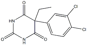 5-(3,4-ジクロロフェニル)-5-エチルバルビツル酸 化学構造式