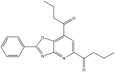 2-(フェニル)-5,7-ジブタノイルオキサゾロ[4,5-b]ピリジン 化学構造式