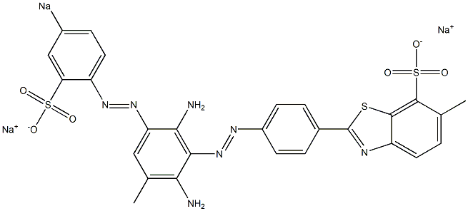 2-[4-[[2,6-Diamino-3-methyl-5-[(4-sodiosulfophenyl)azo]phenyl]azo]phenyl]-6-methylbenzothiazole-7-sulfonic acid sodium salt Structure