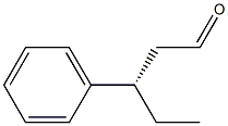 (S)-3-フェニルペンタナール 化学構造式