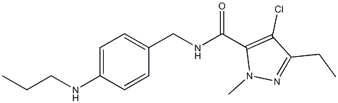 4-Chloro-5-ethyl-2-methyl-N-[4-(propylamino)benzyl]-2H-pyrazole-3-carboxamide Structure