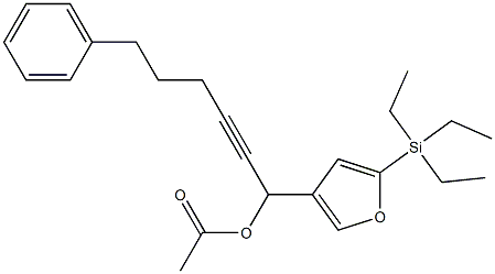 酢酸1-[5-(トリエチルシリル)-3-フリル]-6-フェニル-2-ヘキシニル 化学構造式