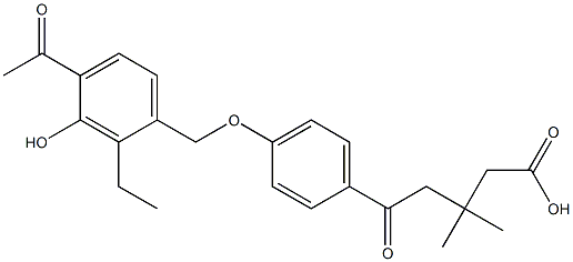 5-[4-(4-Acetyl-3-hydroxy-2-ethylbenzyloxy)phenyl]-5-oxo-3,3-dimethylpentanoic acid 结构式