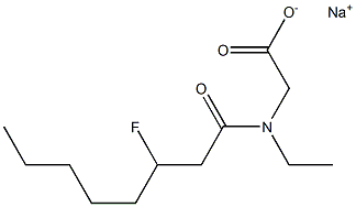 N-Ethyl-N-(3-fluorooctanoyl)glycine sodium salt Structure