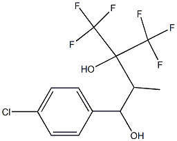 1-(p-クロロフェニル)-2-メチル-4,4,4-トリフルオロ-3-トリフルオロメチル-1,3-ブタンジオール 化学構造式