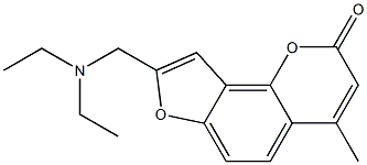 8-[(Diethylamino)methyl]-4-methyl-2H-furo[2,3-h][1]benzopyran-2-one,,结构式
