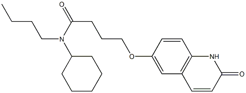 N-Butyl-N-cyclohexyl-4-[(2-oxo-1,2-dihydroquinolin-6-yl)oxy]butyramide Struktur