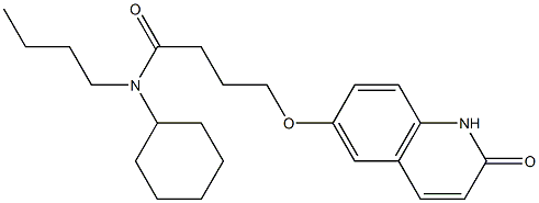 N-Butyl-N-cyclohexyl-4-[(2-oxo-1,2-dihydroquinolin-6-yl)oxy]butyramide,,结构式