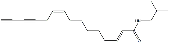 (2E,9Z)-N-Isobutyl-2,9-pentadecadiene-12,14-diynamide,,结构式