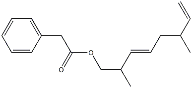 フェニル酢酸2,6-ジメチル-3,7-オクタジエニル 化学構造式