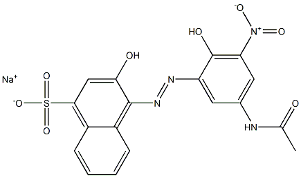 4-[(5-Acetylamino-2-hydroxy-3-nitrophenyl)azo]-3-hydroxynaphthalene-1-sulfonic acid sodium salt 结构式