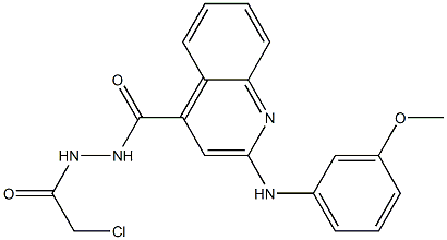 N'-クロロアセチル-2-(3-メトキシフェニルアミノ)キノリン-4-カルボヒドラジド 化学構造式