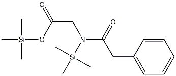 N-トリメチルシリル-N-フェニルアセチルグリシントリメチルシリル 化学構造式