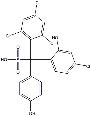 (4-Chloro-2-hydroxyphenyl)(2,4,6-trichlorophenyl)(4-hydroxyphenyl)methanesulfonic acid,,结构式