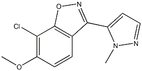 7-Chloro-6-methoxy-3-(2-methyl-2H-pyrazol-3-yl)-1,2-benzisoxazole Structure