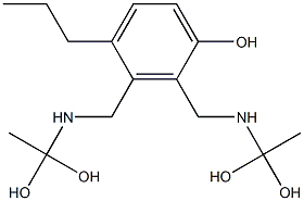 2,3-Bis[[(1,1-dihydroxyethyl)amino]methyl]-4-propylphenol 结构式