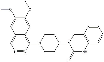 1-[4-[(1,2,3,4-テトラヒドロ-2-オキソキナゾリン)-3-イル]ピペリジノ]-6,7-ジメトキシフタラジン 化学構造式