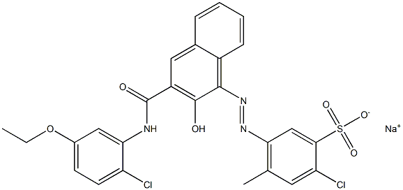 2-Chloro-4-methyl-5-[[3-[[(2-chloro-5-ethoxyphenyl)amino]carbonyl]-2-hydroxy-1-naphtyl]azo]benzenesulfonic acid sodium salt Structure