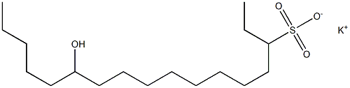 12-Hydroxyheptadecane-3-sulfonic acid potassium salt 结构式