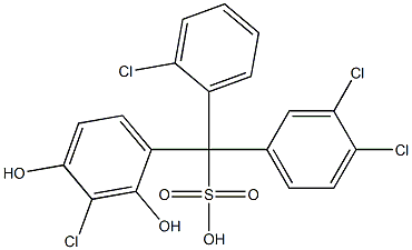 (2-Chlorophenyl)(3,4-dichlorophenyl)(3-chloro-2,4-dihydroxyphenyl)methanesulfonic acid Structure