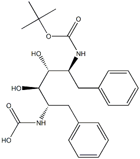 N,N'-[(1S,2R,3R,4S)-1,4-Dibenzyl-2,3-dihydroxy-1,4-butanediyl]bis[carbamic acid tert-butyl] ester 结构式