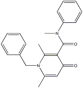 1-Benzyl-1,4-dihydro-2,6-dimethyl-N-methyl-N-phenyl-4-oxopyridine-3-carboxamide,,结构式