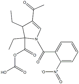 4-Acetyl-2,3-dihydro-1-(2-nitrobenzoyl)-1H-pyrrole-2,2-dicarboxylic acid diethyl ester Structure