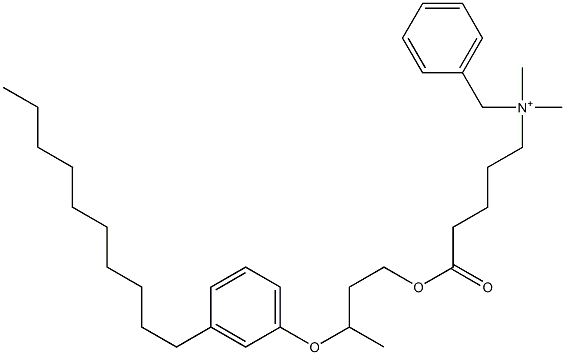 N,N-Dimethyl-N-benzyl-N-[4-[[3-(3-decylphenyloxy)butyl]oxycarbonyl]butyl]aminium 结构式