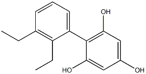 2-(2,3-ジエチルフェニル)ベンゼン-1,3,5-トリオール 化学構造式