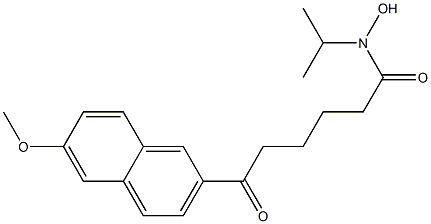 6-Oxo-N-isopropyl-6-[6-methoxy-2-naphtyl]hexanehydroxamic acid Struktur