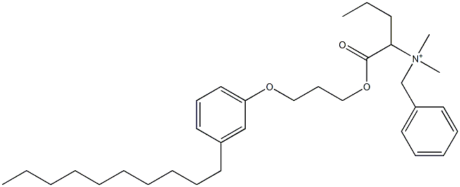 N,N-Dimethyl-N-benzyl-N-[1-[[3-(3-decylphenyloxy)propyl]oxycarbonyl]butyl]aminium Struktur