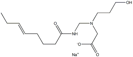 N-(3-ヒドロキシプロピル)-N-(5-オクテノイルアミノメチル)グリシンナトリウム 化学構造式