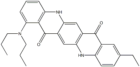 1-(Dipropylamino)-9-ethyl-5,12-dihydroquino[2,3-b]acridine-7,14-dione,,结构式