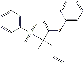 2-フェニルチオ-3-フェニルスルホニル-3-メチル-1,5-ヘキサジエン 化学構造式