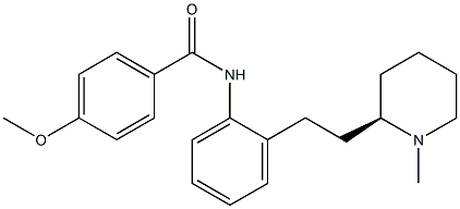 4-メトキシ-N-[2-[2-[(2R)-1-メチル-2-ピペリジニル]エチル]フェニル]ベンズアミド 化学構造式