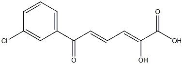 (2Z,4E)-2-Hydroxy-6-(3-chlorophenyl)-6-oxo-2,4-hexadienoic acid Structure