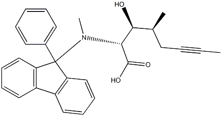 (2R,3S,4S)-3-Hydroxy-4-methyl-2-[N-(9-phenyl-9H-fluoren-9-yl)methylamino]-6-octynoic acid,,结构式