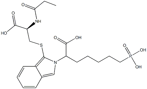 S-[2-(6-Phosphono-1-carboxyhexyl)-2H-isoindol-1-yl]-N-propionyl-L-cysteine 结构式