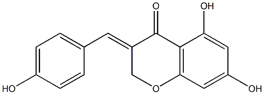 5,7-Dihydroxy-3-[(E)-4-hydroxybenzylidene]chroman-4-one Struktur