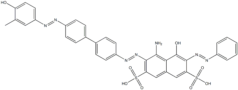 4-Amino-5-hydroxy-3-[[4'-[(4-hydroxy-3-methylphenyl)azo]-1,1'-biphenyl-4-yl]azo]-6-phenylazo-2,7-naphthalenedisulfonic acid Structure