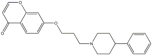 7-[3-(4-フェニル-1-ピペリジニル)プロピルオキシ]-4H-1-ベンゾピラン-4-オン 化学構造式