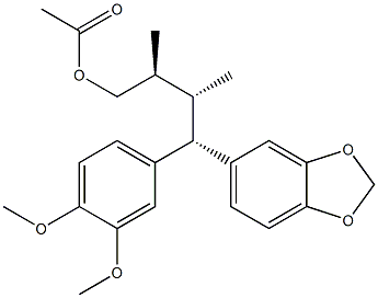 Acetic acid [(2S,3R,4S)-4-(3,4-dimethoxyphenyl)-4-[3,4-(methylenedioxy)phenyl]-2,3-dimethylbutyl] ester,,结构式