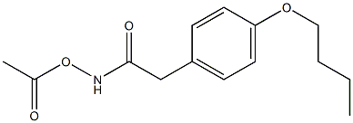 N-アセチルオキシ-2-(4-ブトキシフェニル)アセトアミド 化学構造式
