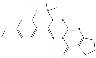 3-Methoxy-6,6-dimethyl-10,11-dihydro-6H,12H-7,8,12a,13-tetraaza-5-oxa-9H-benzo[a]cyclopent[i]anthracen-12-one Structure