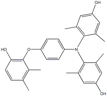 N,N-Bis(4-hydroxy-2,6-dimethylphenyl)-4-(6-hydroxy-2,3-dimethylphenoxy)benzenamine Structure